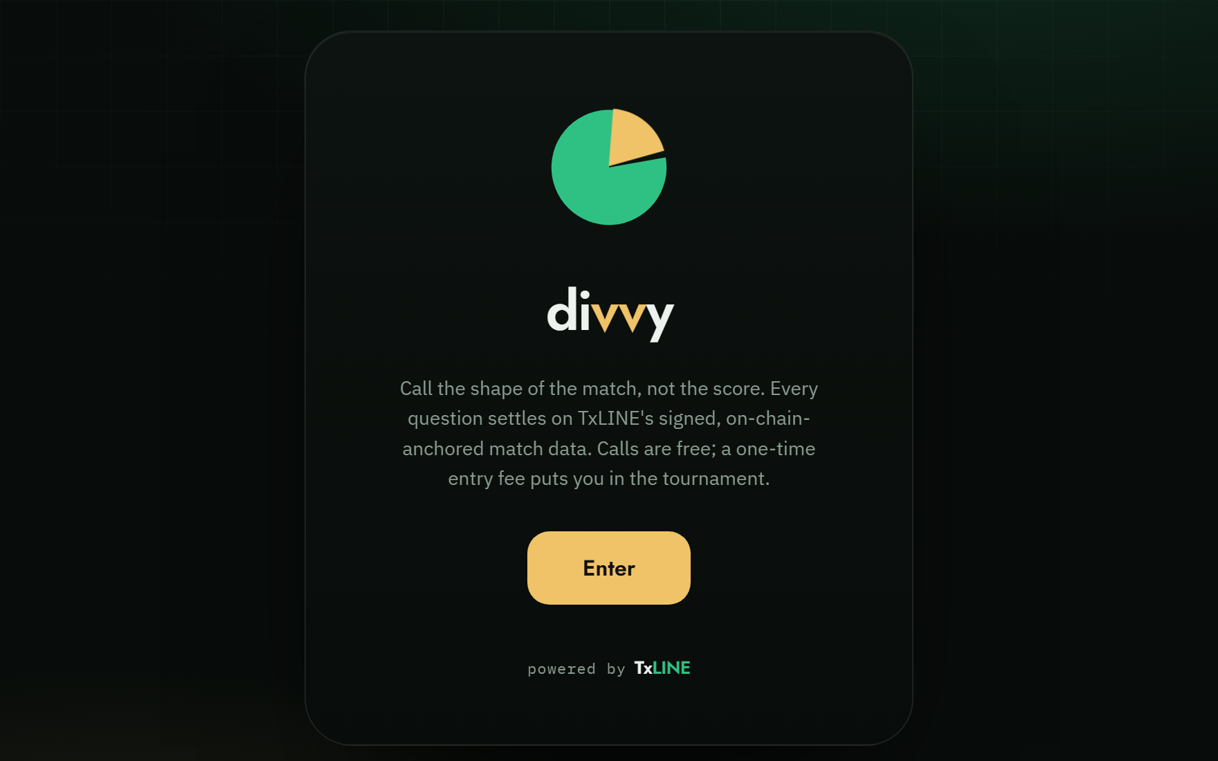 Divvy: the disc-and-wedge mark, and the call to enter a World Cup match